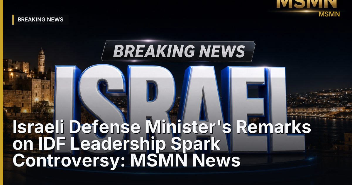 Israeli Defense Minister's comments on IDF leadership — Israel — Open Graph