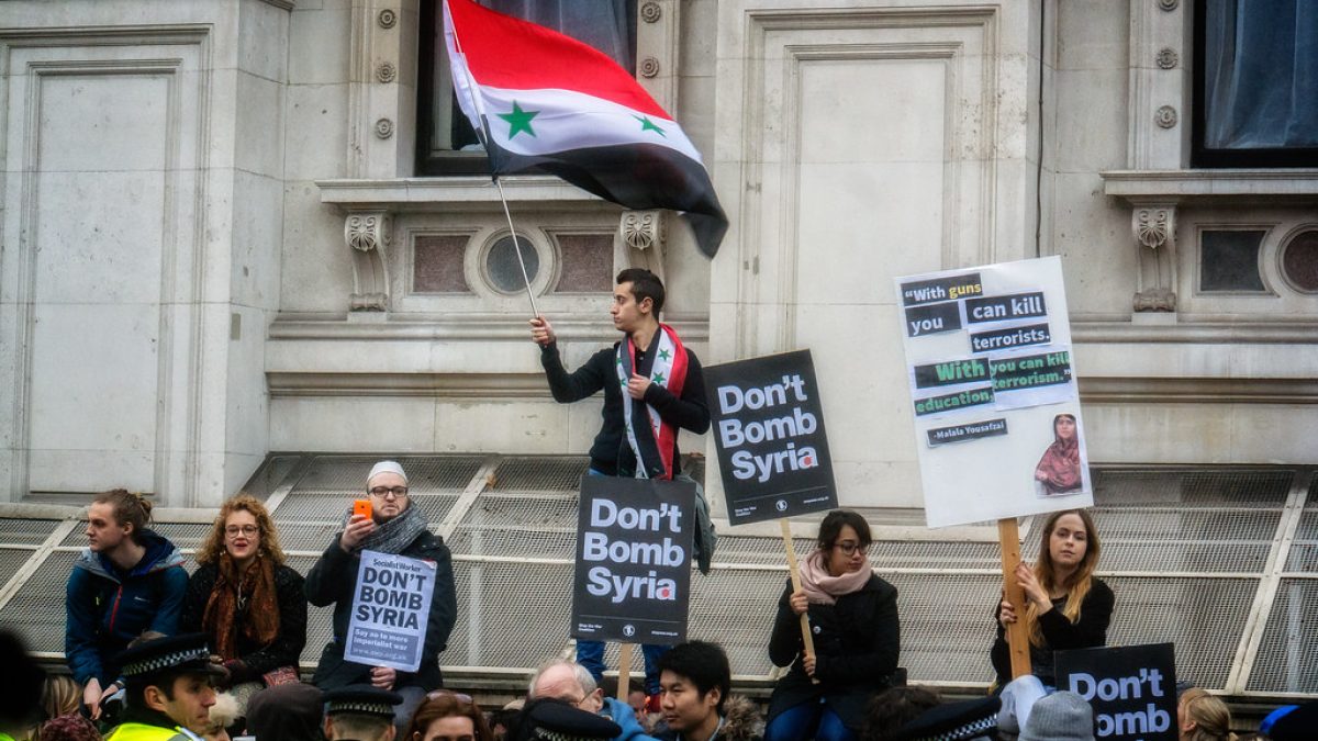 Don't Bomb Syria - Flag Man