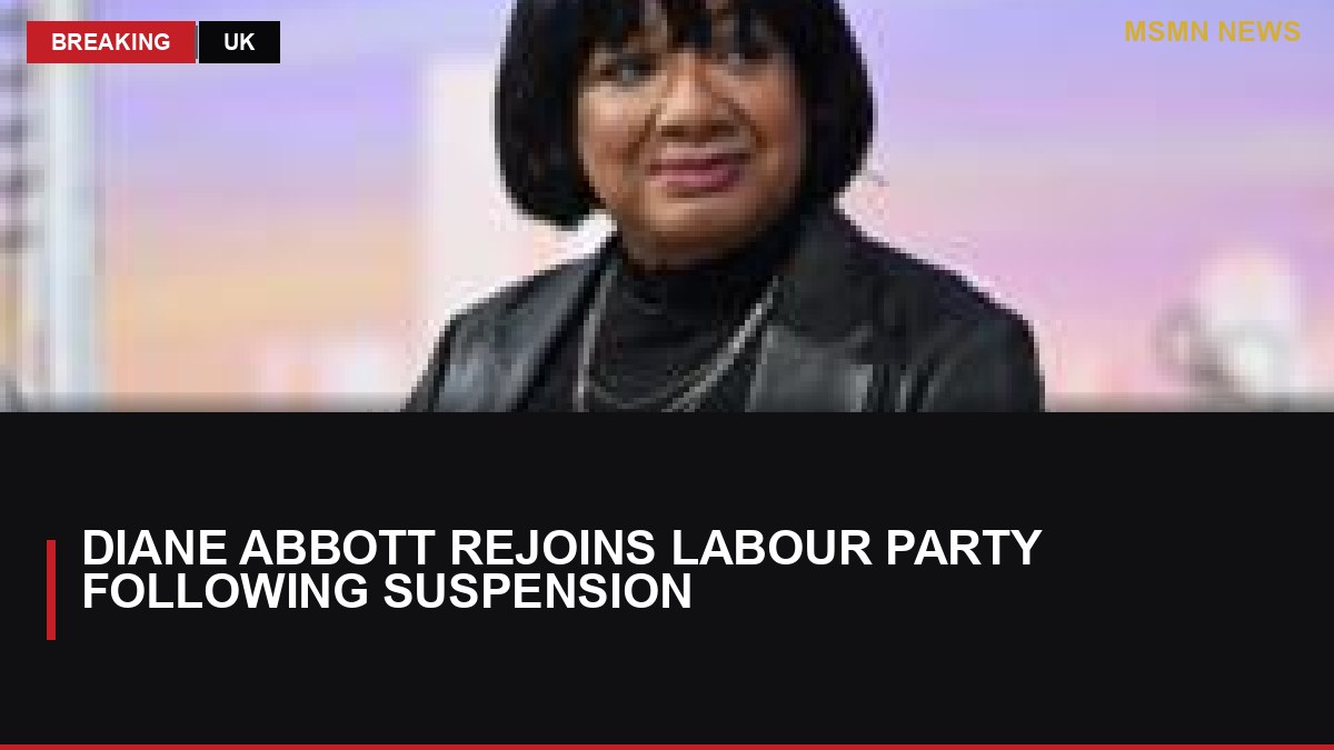 Diane Abbott Rejoins Labour Party Following Suspension: MSMN News — image from BBC Politics