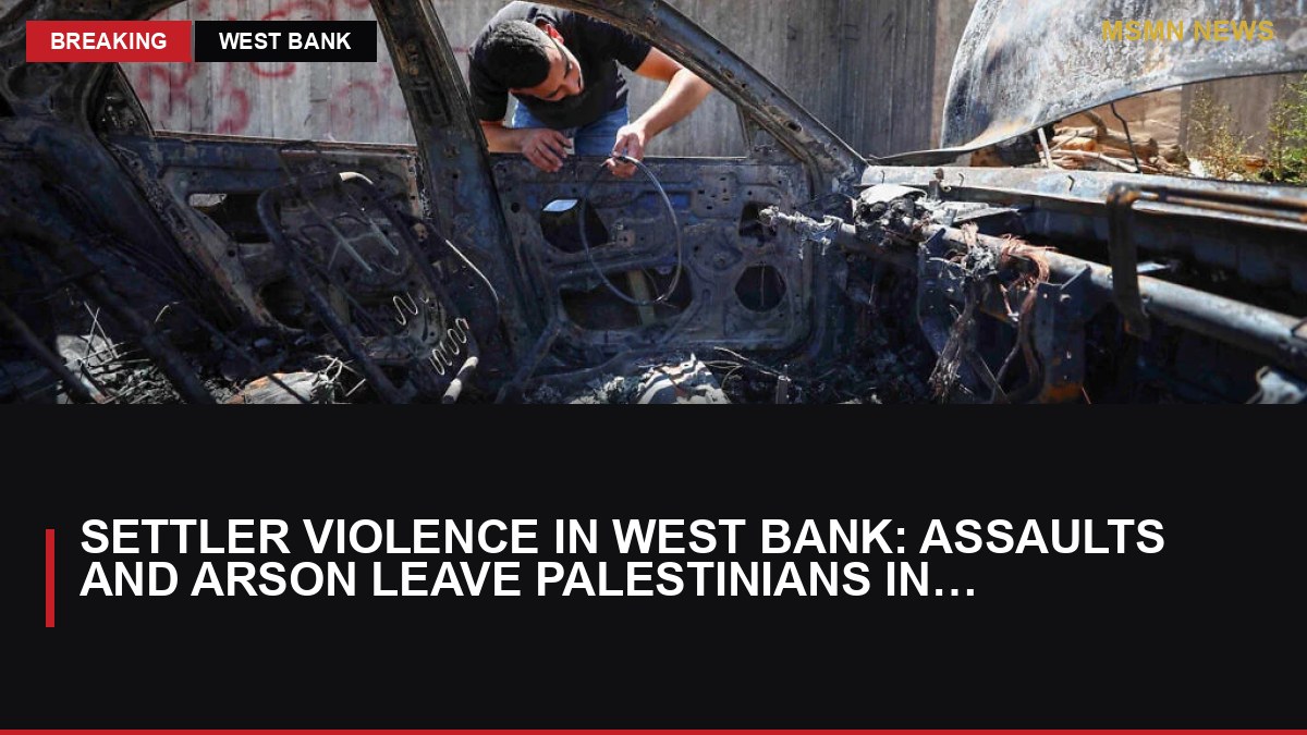 Settler Violence in West Bank: Assaults and Arson Leave Palestinians Injured: MSMN News — image from Times of Israel