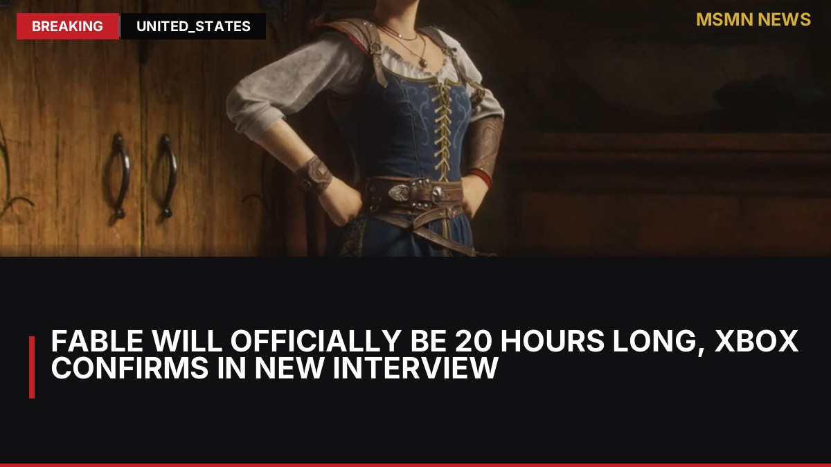 Fable Will Officially Be 20 Hours Long, Xbox Confirms In New Interview: MSMN News — image from Polygon
