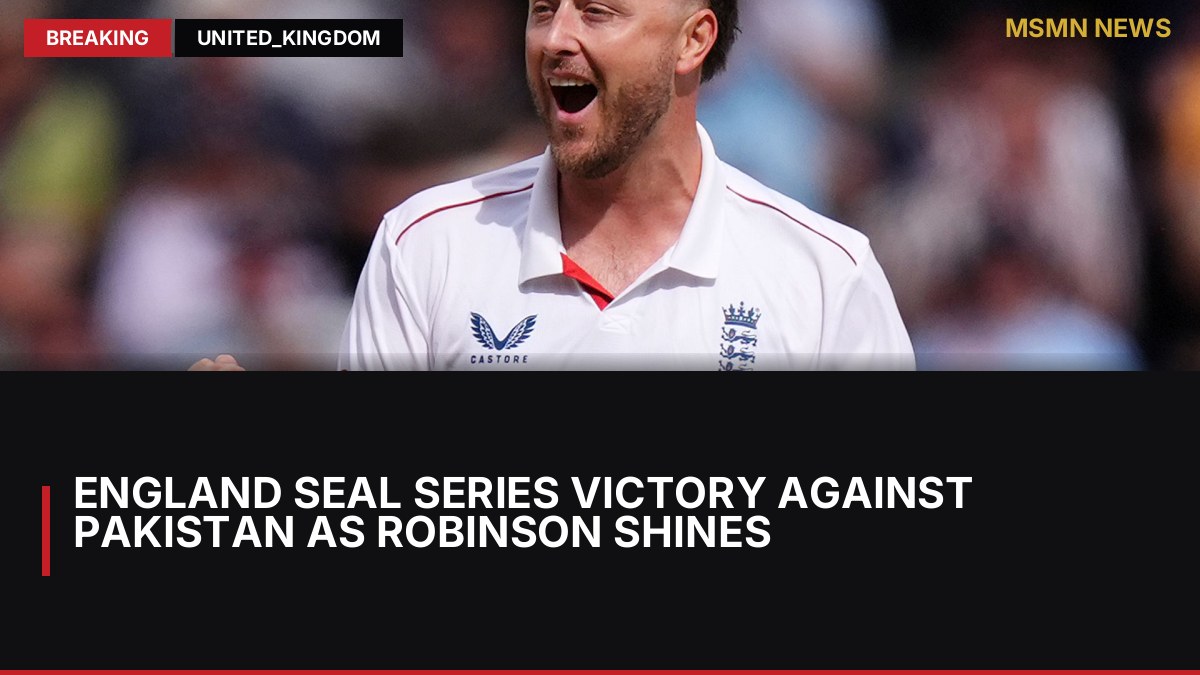 England seal series victory against Pakistan as Robinson shines: MSMN News — image from Sky Sports