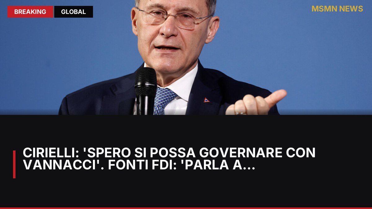 Cirielli: 'Spero si possa governare con Vannacci'. Fonti FdI: 'Parla a titolo personale, non è la nostra posiz: MSMN News — image from ANSA Italy