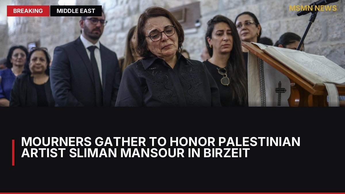 Mourners Gather to Honor Palestinian Artist Sliman Mansour in Birzeit: MSMN News — image from The National UAE