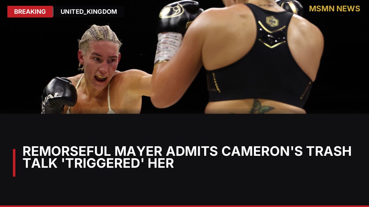 Remorseful Mayer admits Cameron's trash talk 'triggered' her: MSMN News — image from Sky Sports