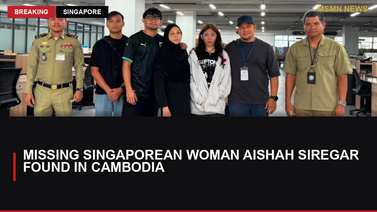 Missing Singaporean Woman Aishah Siregar Found in Cambodia: MSMN News — image from Channel News Asia