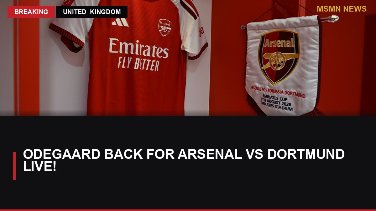 Odegaard back for Arsenal vs Dortmund LIVE!: MSMN News — image from Sky Sports
