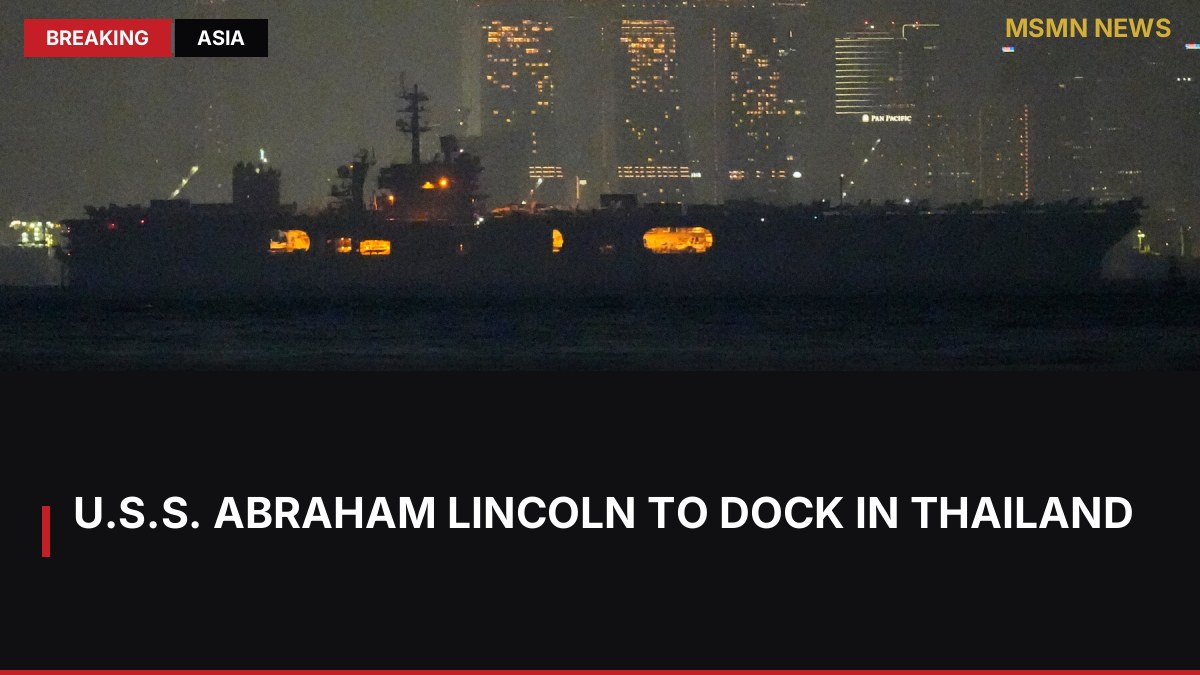 U.S.S. Abraham Lincoln to Dock in Thailand: MSMN News — image from NYT World