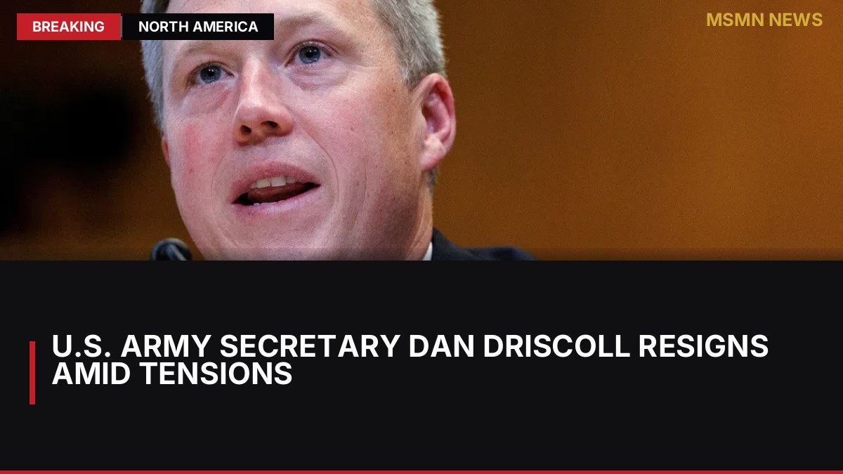 U.S. Army Secretary Dan Driscoll Resigns Amid Tensions: MSMN News — image from Straits Times World