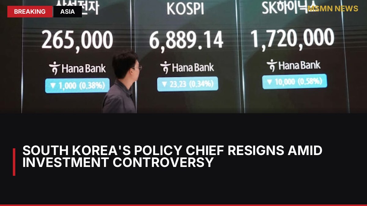 South Korea's Policy Chief Resigns Amid Investment Controversy: MSMN News — image from Channel News Asia
